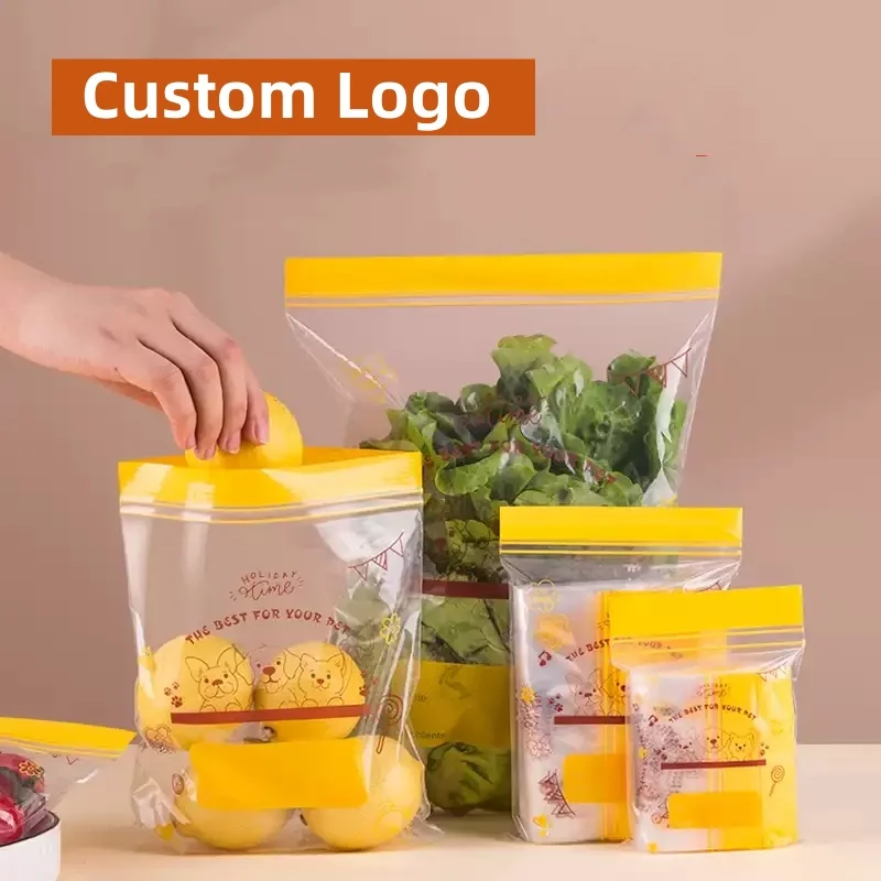 

Mass Printing Transparent Self-Sealing Flat Zipper Bag Custom Packaging for Tea Dried Fruit Food Snacks Samples