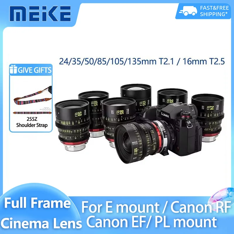 

Meike 16mm T2.5 24mm 50mm 35mm 85mm 105mm 135mm T2.1 Cine Lens Full Frame Cinema for Canon C700 C500II Sony VENICE FX3 FX9 PL