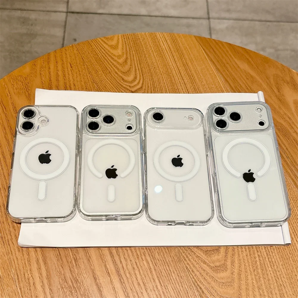 Luxuriöse MagSafe Magnetische Handyhülle für iPhone 17 Pro Max 17 Air 16 Pro 15 14 13 12 11 Transparente Stoßfeste Schutzhülle – Detail 3