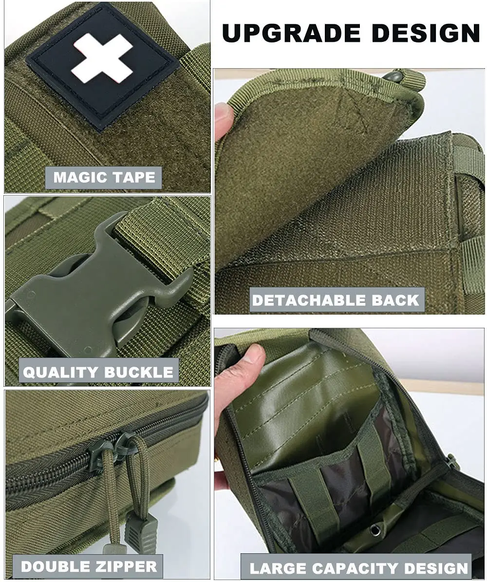 Molle IFAK Tactical First Aid Bag Outdoor Pouch Quick Release For Camping Hiking Hunting Emergency