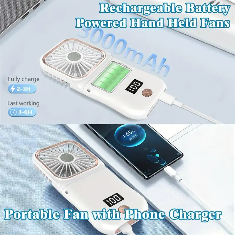 Xiaomi New Handheld Small Fan Outdoor Portable Usb Charging Small Fan Portable Mini Dorm Desk Silent Fan