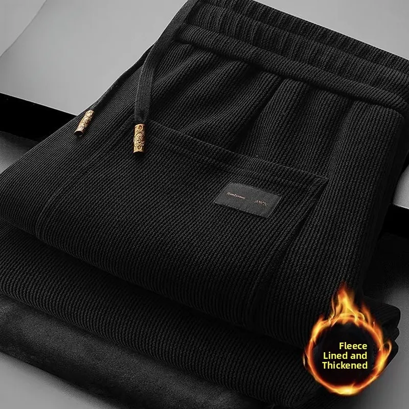 Fce forrado solto ajuste Thiened inverno calças casuais 2025 outono inverno novo Sle Outdoor Wear fibra de poliéster reta...