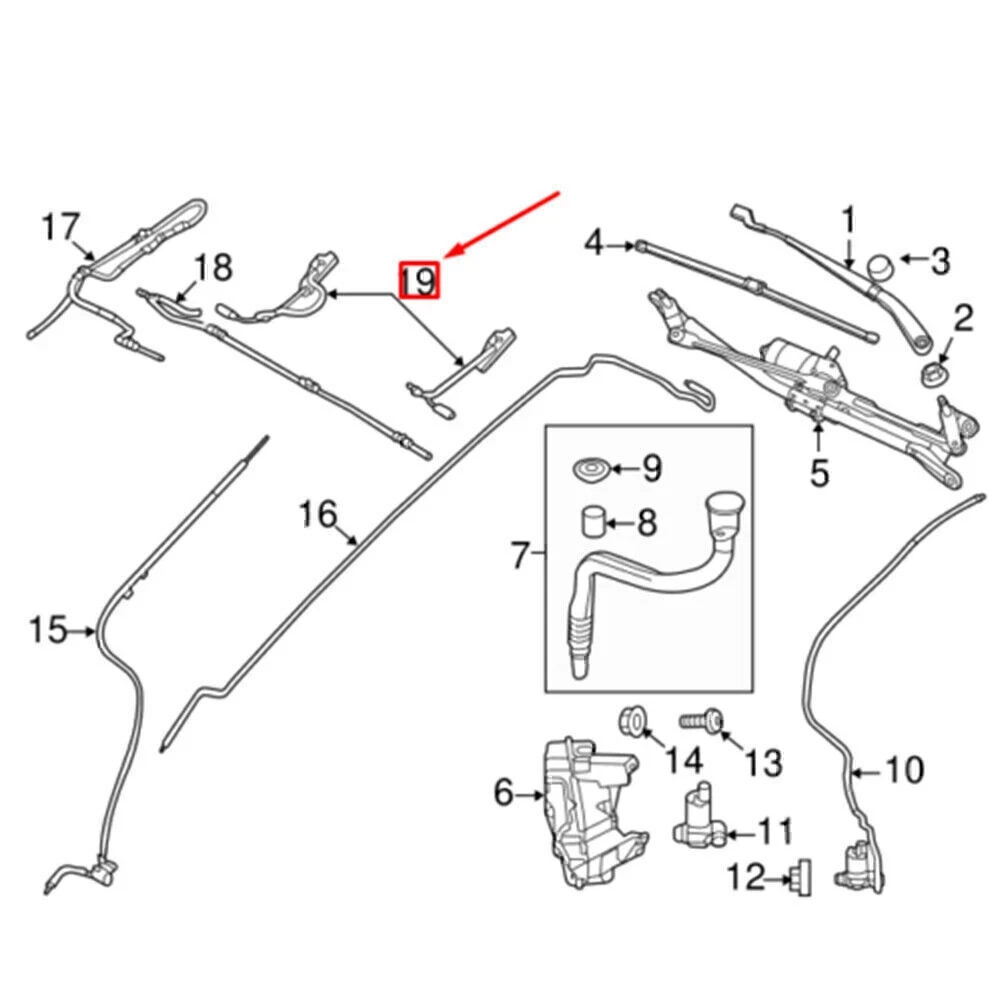 فوهة غسالة الزجاج الأمامي الساخن لسيارة لاند روفر لسيارة رينج روفر إيفوك 2012 2019 استبدال OEM LR025142