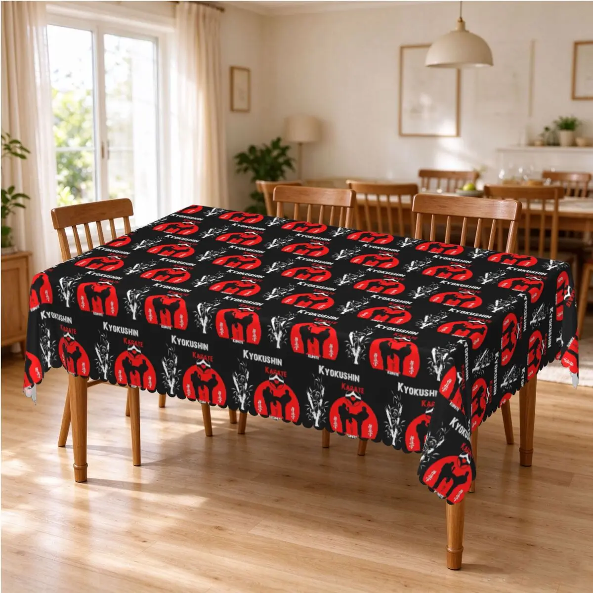 Kyokushi Karate Kumite Scene Tablecloth Restaurant Kitchen Rectangular Tablecloth Festival Party Decorations Dining Table Cover