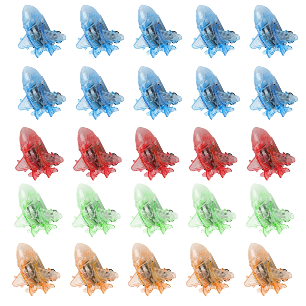 

25Pcs Cartoon Pull Back Plane Transparent Plastic Mini Size Inertia Aircraft Educational Plaything for Kids Mini Size Plane Toy