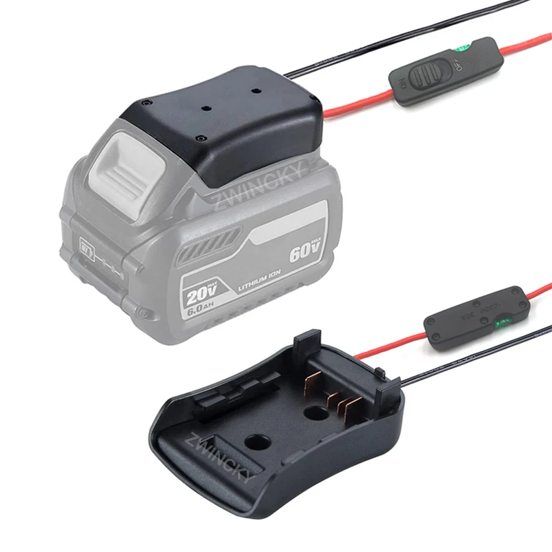 For Dewal 14.4V 18V 20V 54V 60V Li-ion Battery Power Wheel Adapter With 14Awg Wire Switch Fuse DIY Adapter On Truck RC Car Toys