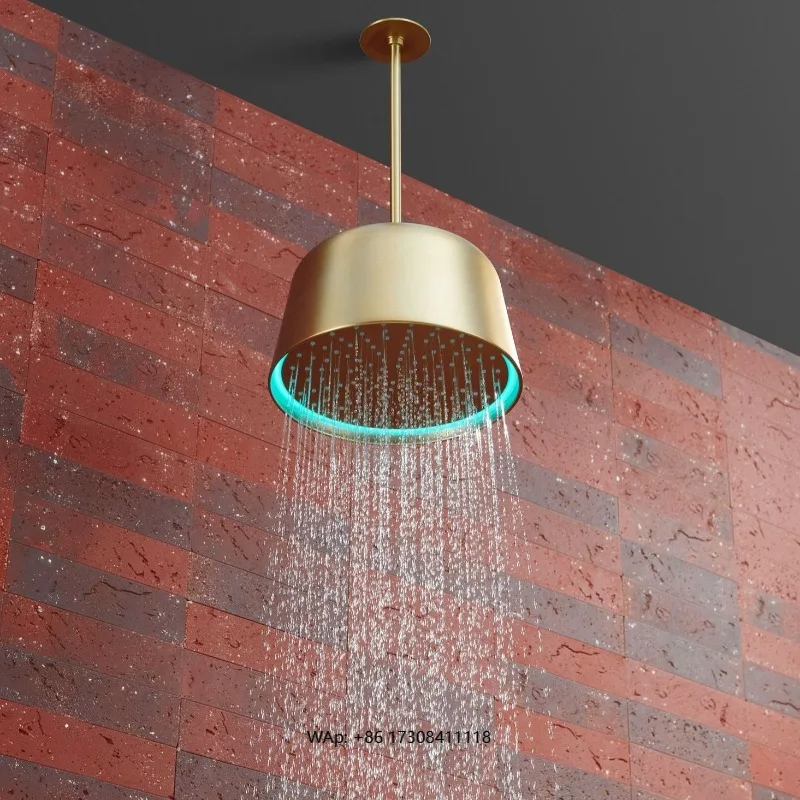 

Light Emitting Diode Hidden Wall Mounted Shower with Chandelier Single Handle Rainwater Pattern Embedded Pressurized Shower Head