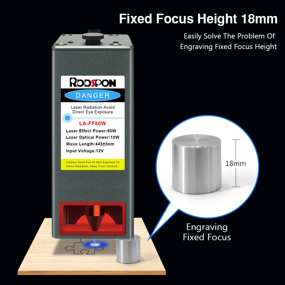 Módulo láser de alta potencia, cabezal láser CNC con asistencia de aire, juego de módulos TTL para máquina de grabado láser Diy, corte de madera,