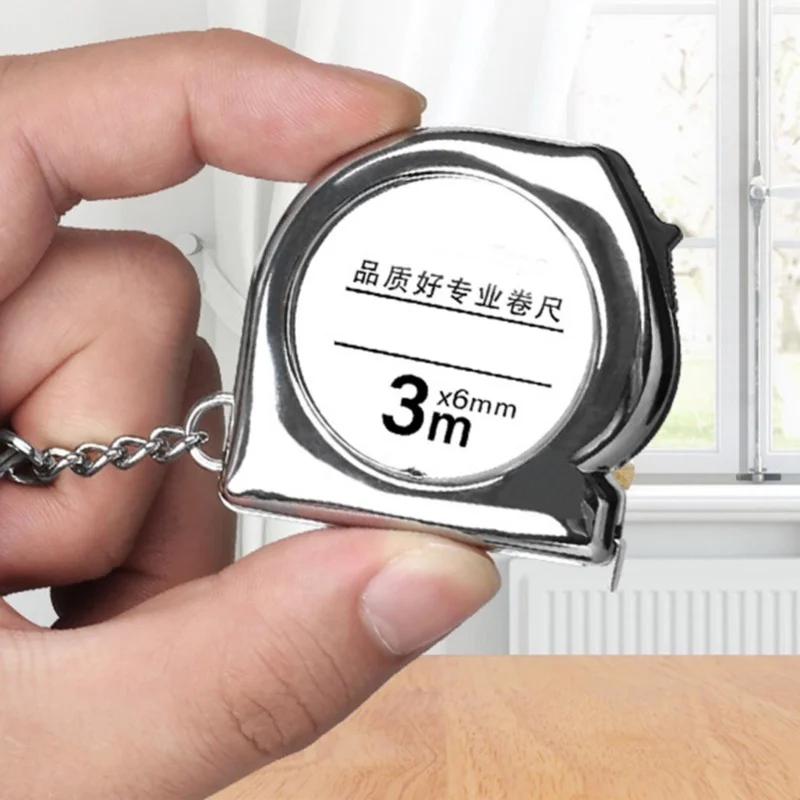 Steel Tape Measure Keychain 3meter Retro Mini Portable Clear Scale Key Chain Measuring Tool