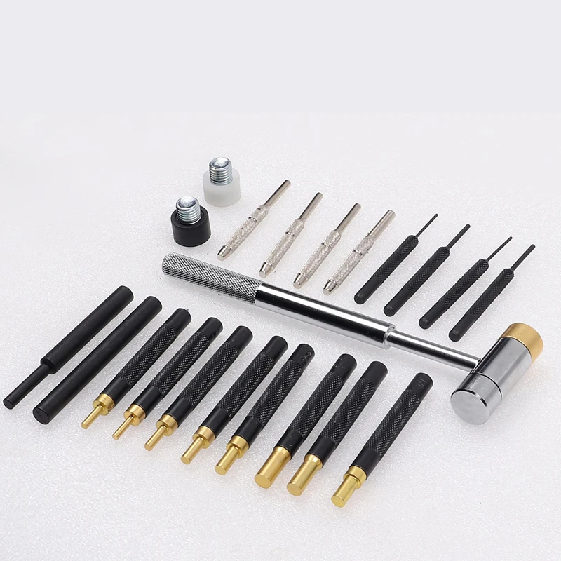 21PCS Double-Faced Hammers Roll Pin Punch Set With Portable Plastic  Box Steel Punch Mechanical Maintenance  Hand Tools Kit