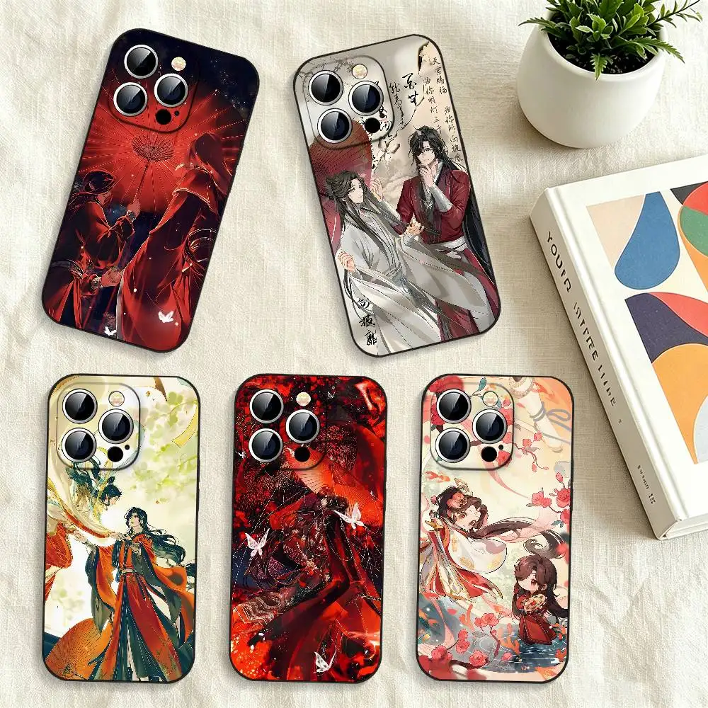 Anime Heaven Officials Blessing Weiche Silikon Stoßdämpfende Handyhülle für iPhone 17 16 15 14 13 12 11 Pro Max XS XR Mini Plus