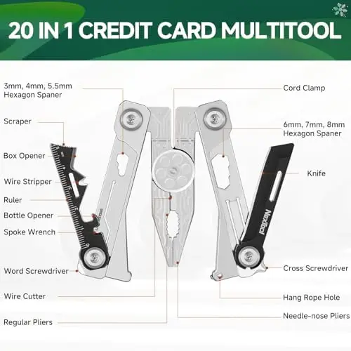 NexTool Credit Card Multitool 20-in-1 Silver EDC Tool