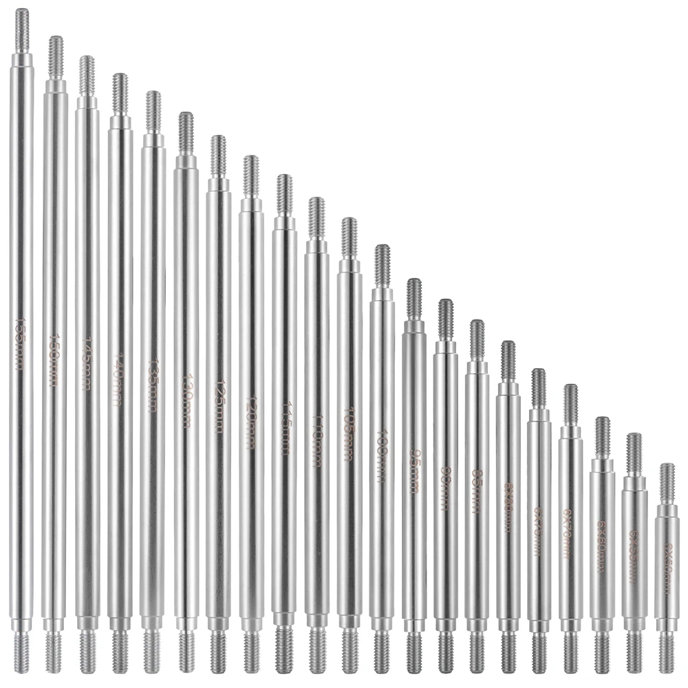 MIBIDAO 2 sztuki drążek sterowniczy pręt ogniwo ze stali nierdzewnej 50-155mm do 1/10 osiowego SCX10 II 90046 TRX-4 zdalnie sterowany samochód