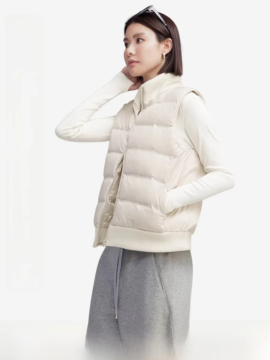 

Cloud Life Autumn Thiened 90 White Du down Cosite Polyester Fiber Vest Women's Lightweight Warm Top Zipper Closure o...