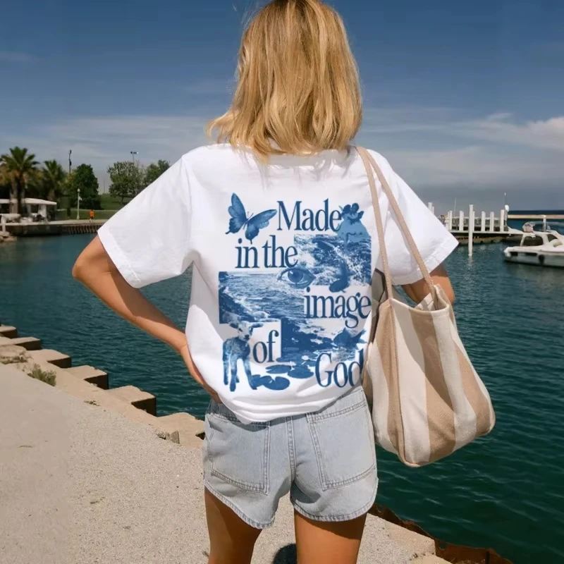

Футболка с изображением Бога и церкви, крутая христианская уличная одежда большого размера, эстетические футболки с религиозным рисунком для женщин и мужчин, одежда веры, подарок