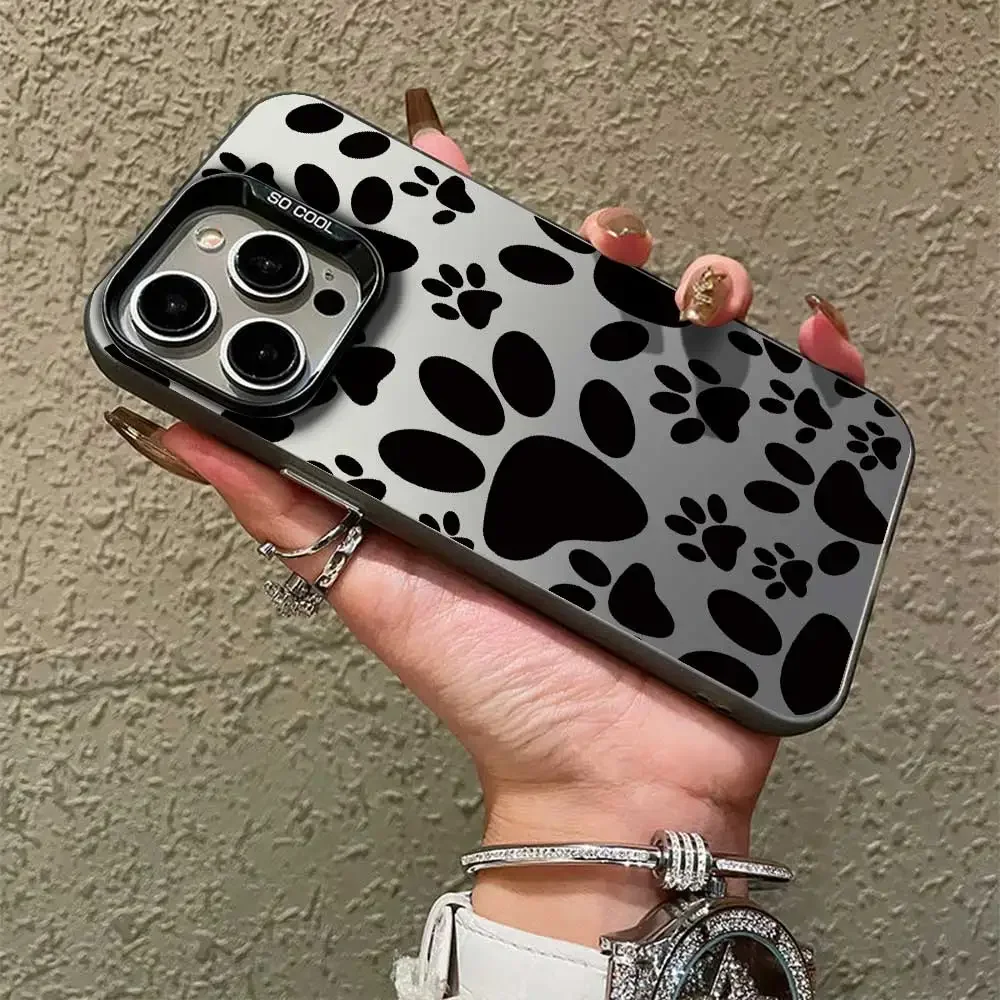 

Animal footprint mobile phone case is suitable for iPhone 16 15 14 13 12 11Pro/ Max/Plus anti-fingerprint shock-proof rear cover