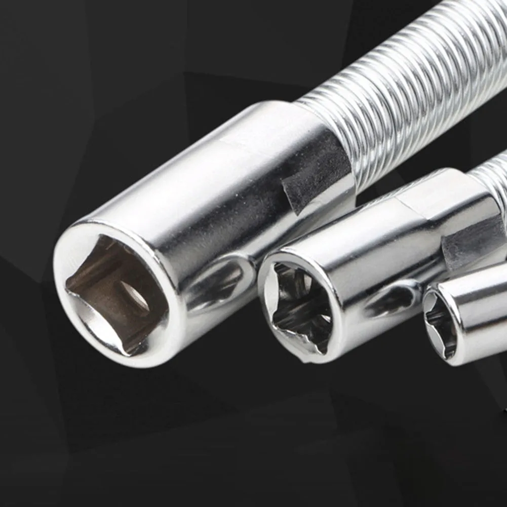

Flexible Extension Rod With Magnetic Lock: Perfect For Tight Spaces Sleeve Elastic Extension Rod Set