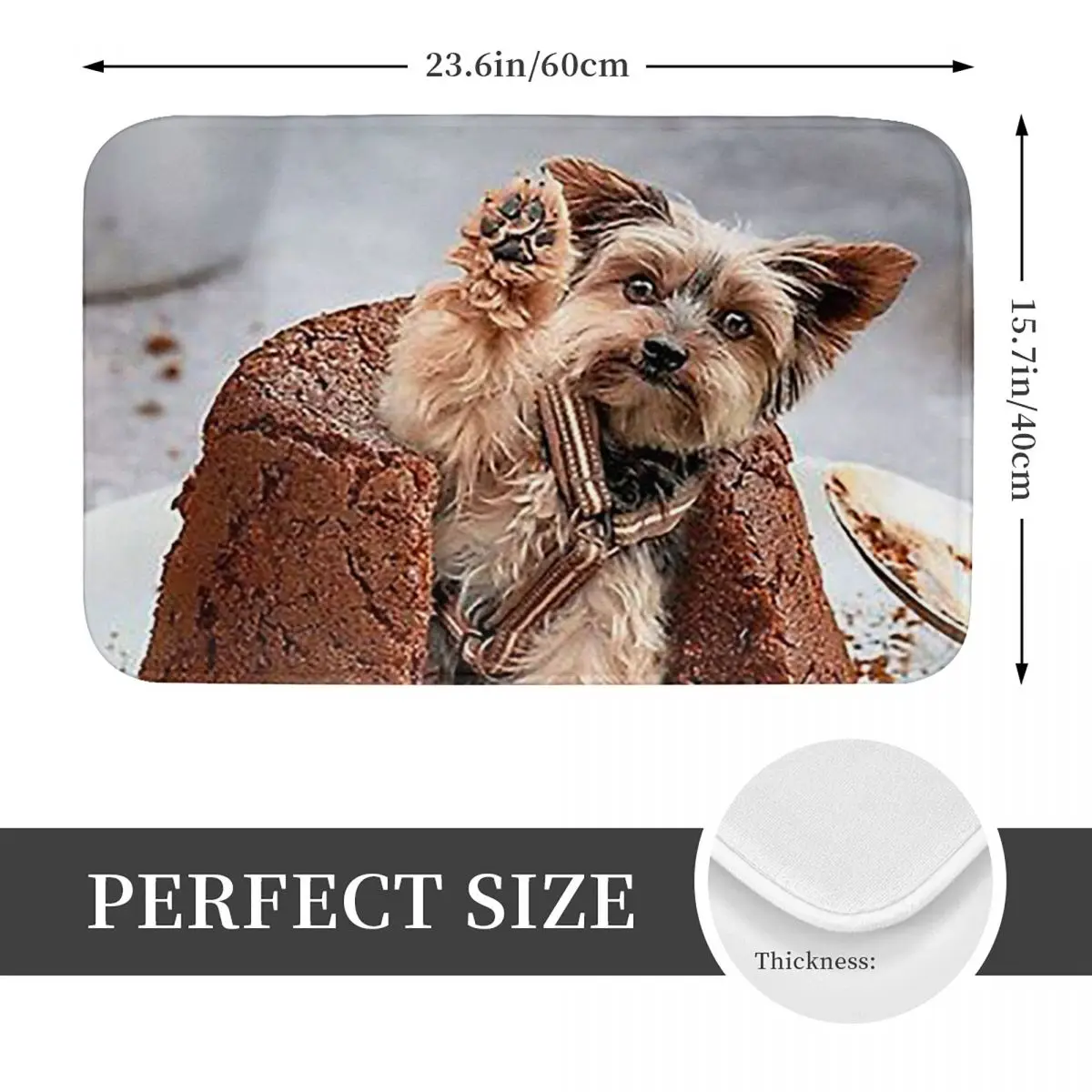 Swiss Yorkie Yorkshire Terrier Dog Lava Cake Anti-slip Doormat Floor Mat Carpet Rug for Kitchen Entrance Bathroom Footpad Mats