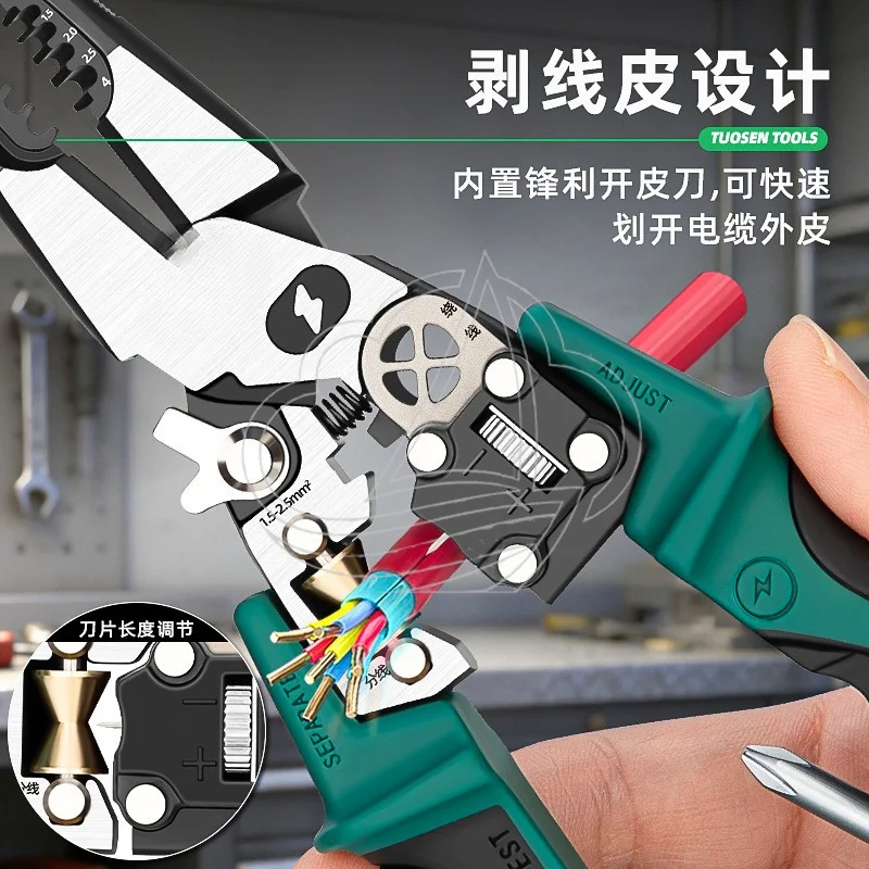 Original Digital Wire Stripper Pliers Multifunction Induction Voltage Tester Cutter Crimper Splitter Electrician Tool