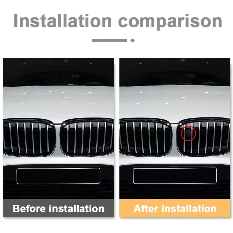 Car front camera HD OEM front camera is suitable for BMW X1 (Medium mesh belt plating) 2016 night vision waterproof front camera