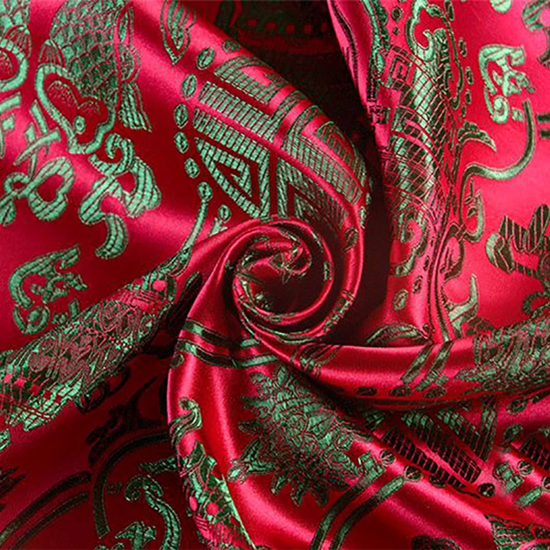 France imported red jacquard tapestry satin 3D jacquard brocade fabric for dress cushion cover curtain patchwork DIY fabric