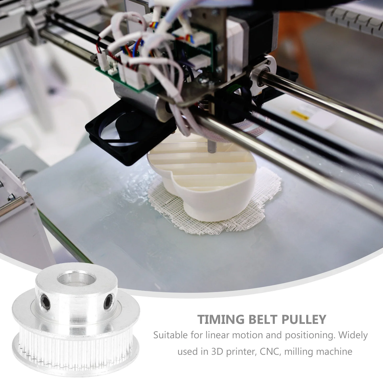 2Pcs 3D Printer Synchronous Wheel Aluminum Alloy Timing Belt Pulley Smooth Transition Linear Motion Positioning Cnc Milling