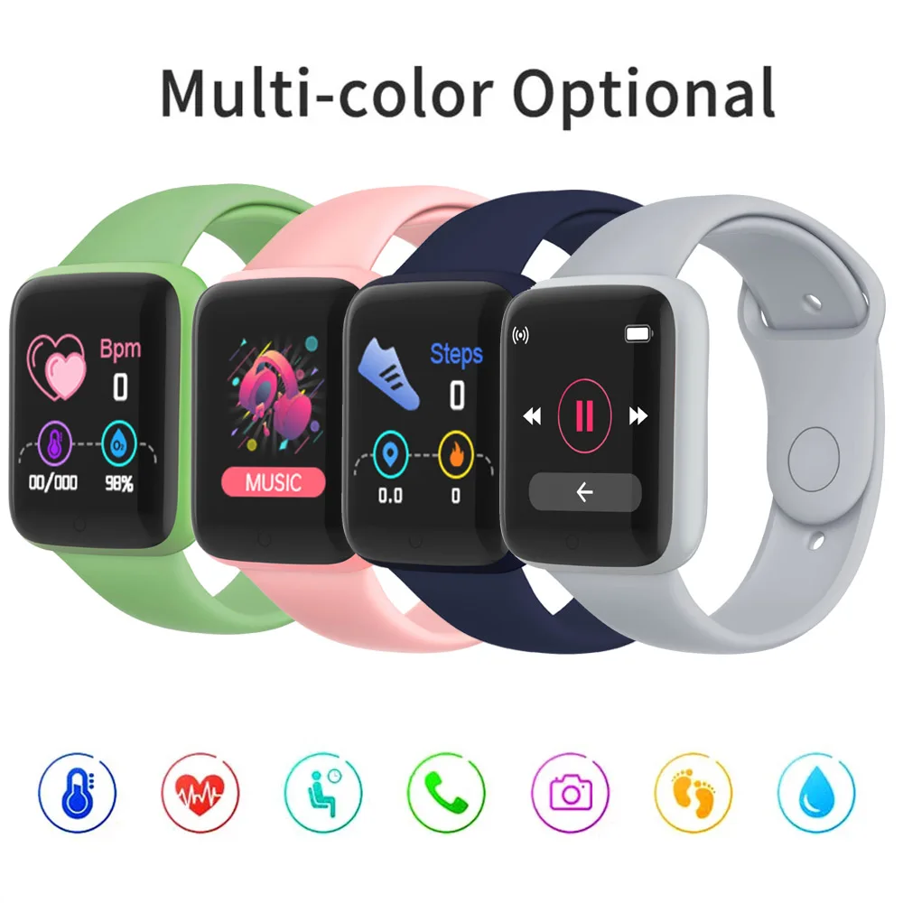 Smart Wrist Watch Men Women Sports Bracelet Digital Wristwatches Fitness Color Screen Led Smartwatch for Children Girls Clock