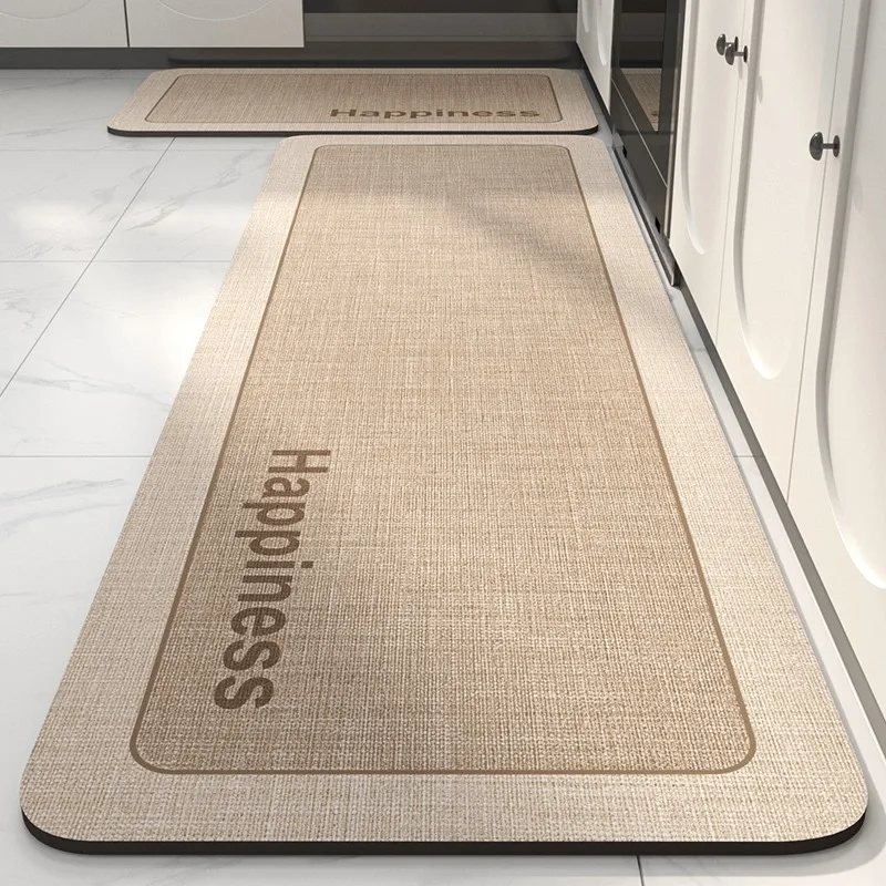 Kitchen Floor Mats Non-slip Oil-proof Wash-free Carpet Soft Diatom Mud Absorbent Quick-drying Foot Mat Minimalist Texture Rugs