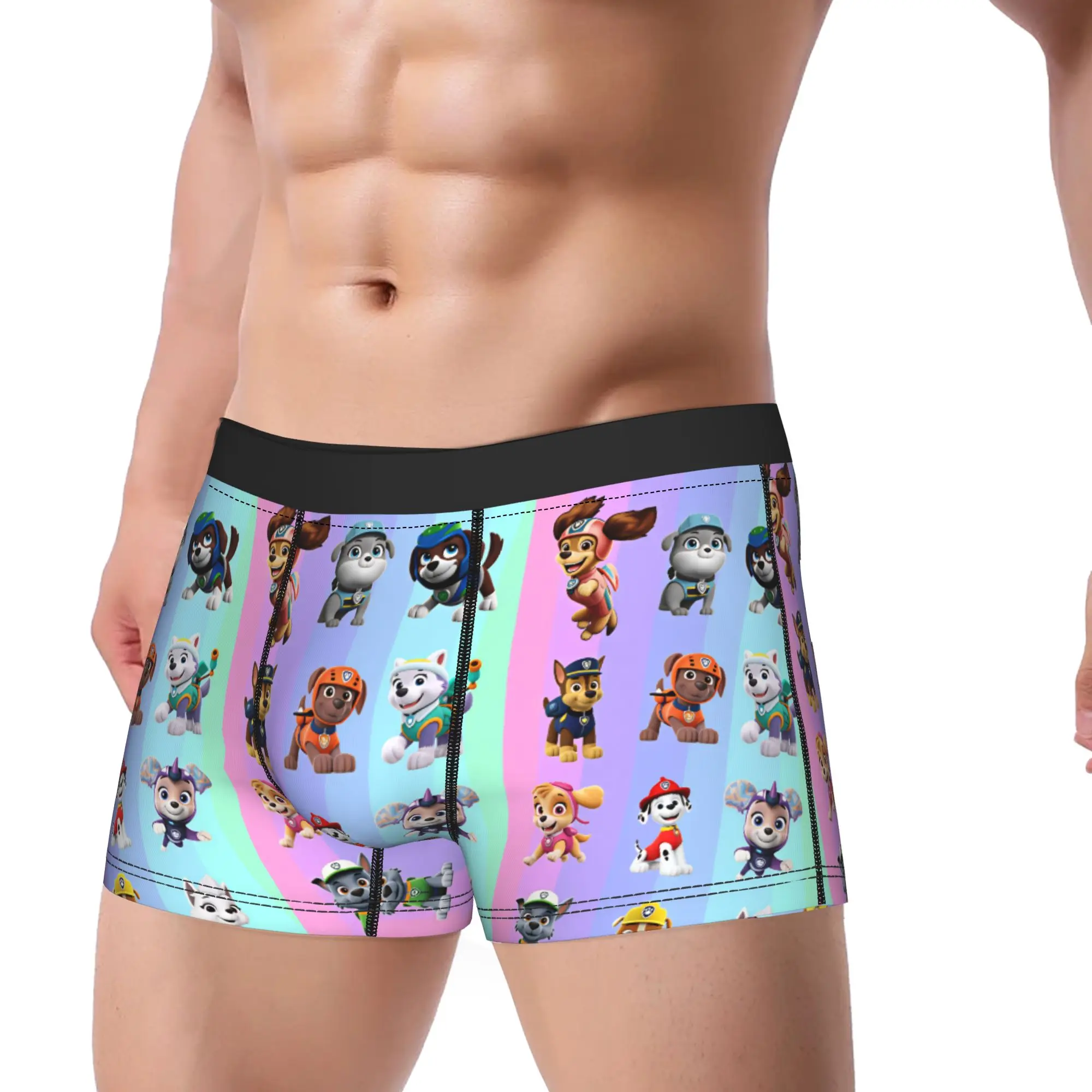 Paw Dogs Vertical Character Art Underwear  Men's Shorts Briefs Novelty Trunk Hot Sale Custom Plus Size Underpants
