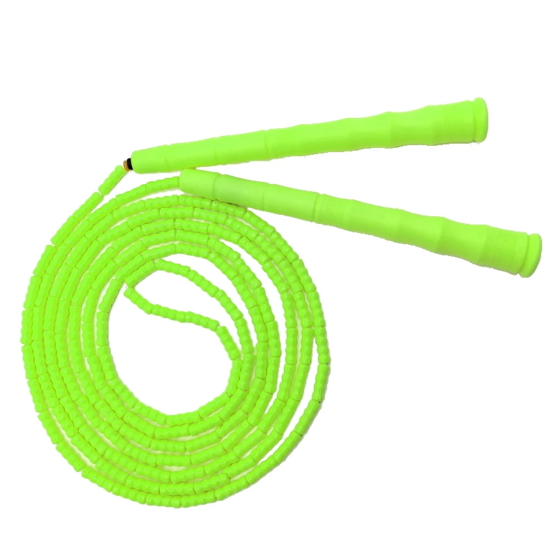 NEVERTOOLATE NO LOGO PVC beads long handle PURE BLACK BEADED ROPE 3 meter skipping rope soft PVC beads adult skill tricks