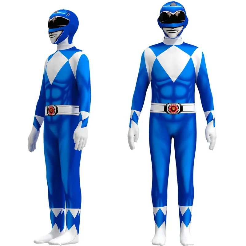 Fantasia Power Samurai Rangers Cosplay Costume Adult Kids Morpher Mighty Morphin Mask Jumpsuit Zentai Suit Halloween