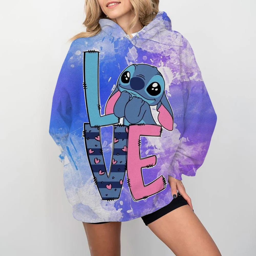 

Trendy 2024 New Disney Stitch Printed Women's Hoodie Autumn/Winter New Sweater Comfortable