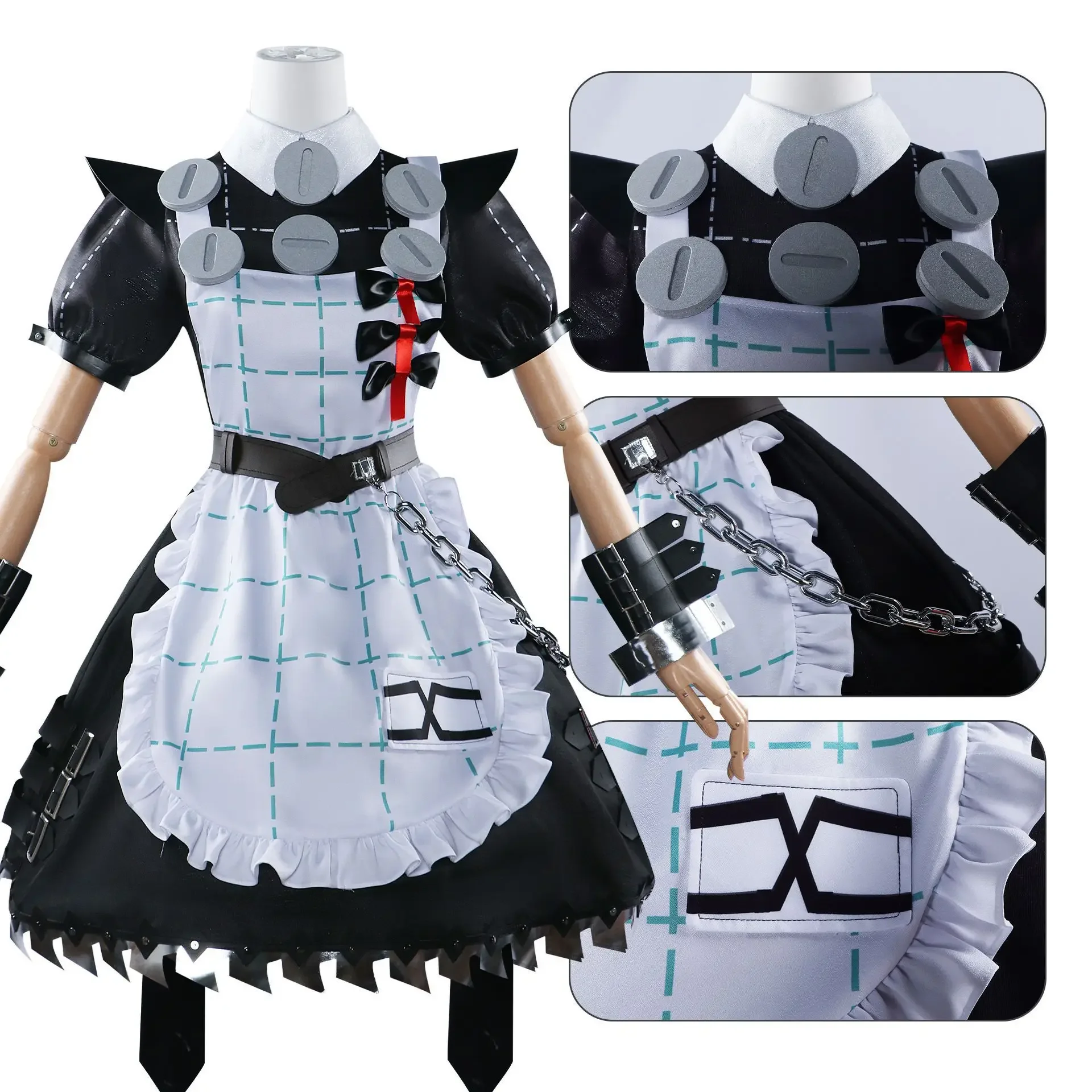 Corin Wickes Cosplay Costume Game Zenless Zone Zero Maid Dress Black Uniform Halloween Party Christmas RolePlay Suits Women Girl