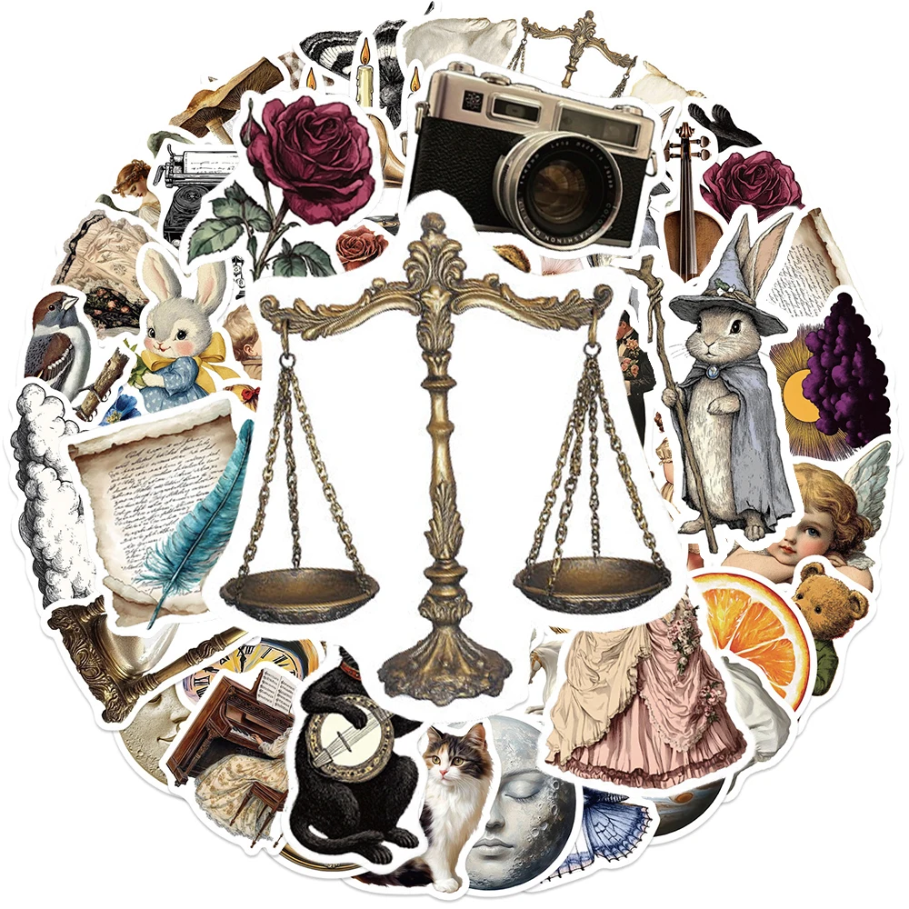 

10/30/50pcs Vintage Artsy Cartoon Graffiti Stickers Aesthetic Kid Decals Gift Waterproof Decorative Suitcase Phone Sticker Toys