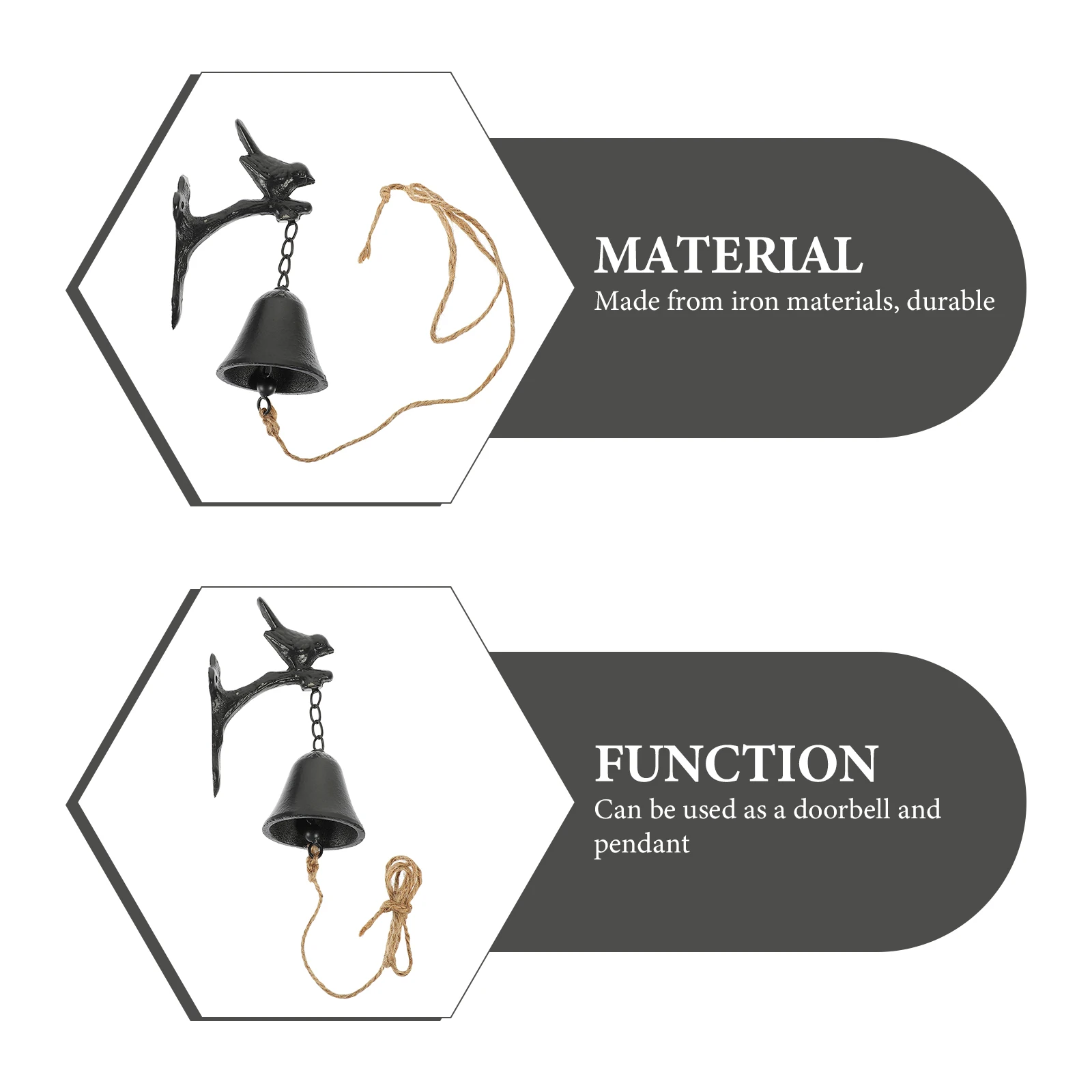 

Creative Bird Modeling Wind Bell Metal Yard Hanging Ornament Outdoor Garden Decor Balcony Window Hanging Ornament