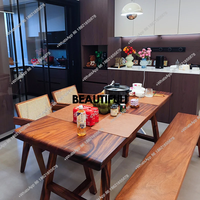 Source South American walnut large board coffee table log North American black walnut tea table desk