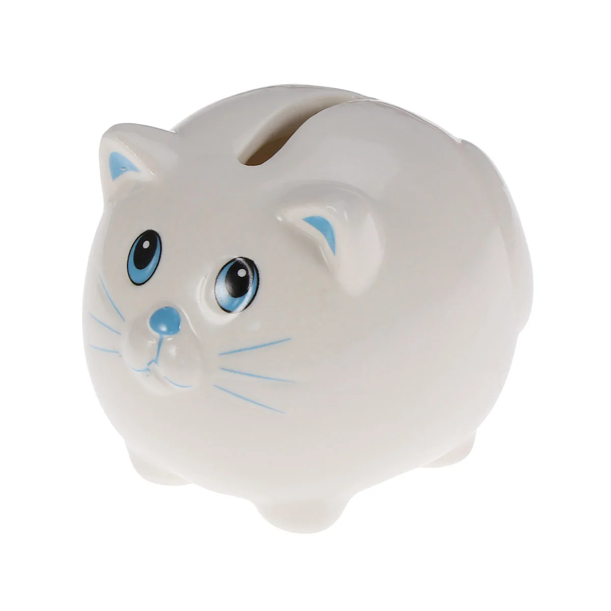 Ceramic Kids Kids Piggy Bank For Kidss For Kids Cat Safe Money Coins Banknotes Saving Box for Kids Boys Girls (Blue)