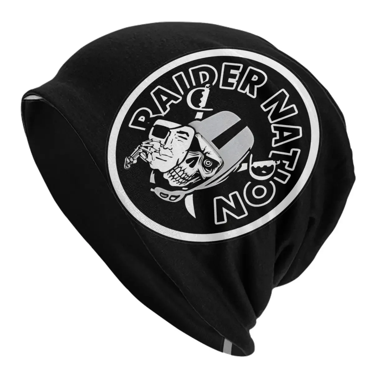 Raider Nation Skull Circle Bonnet Hat Casual Outdoor Skullies Beanies Hats for Men Women Warm Head Wrap Caps