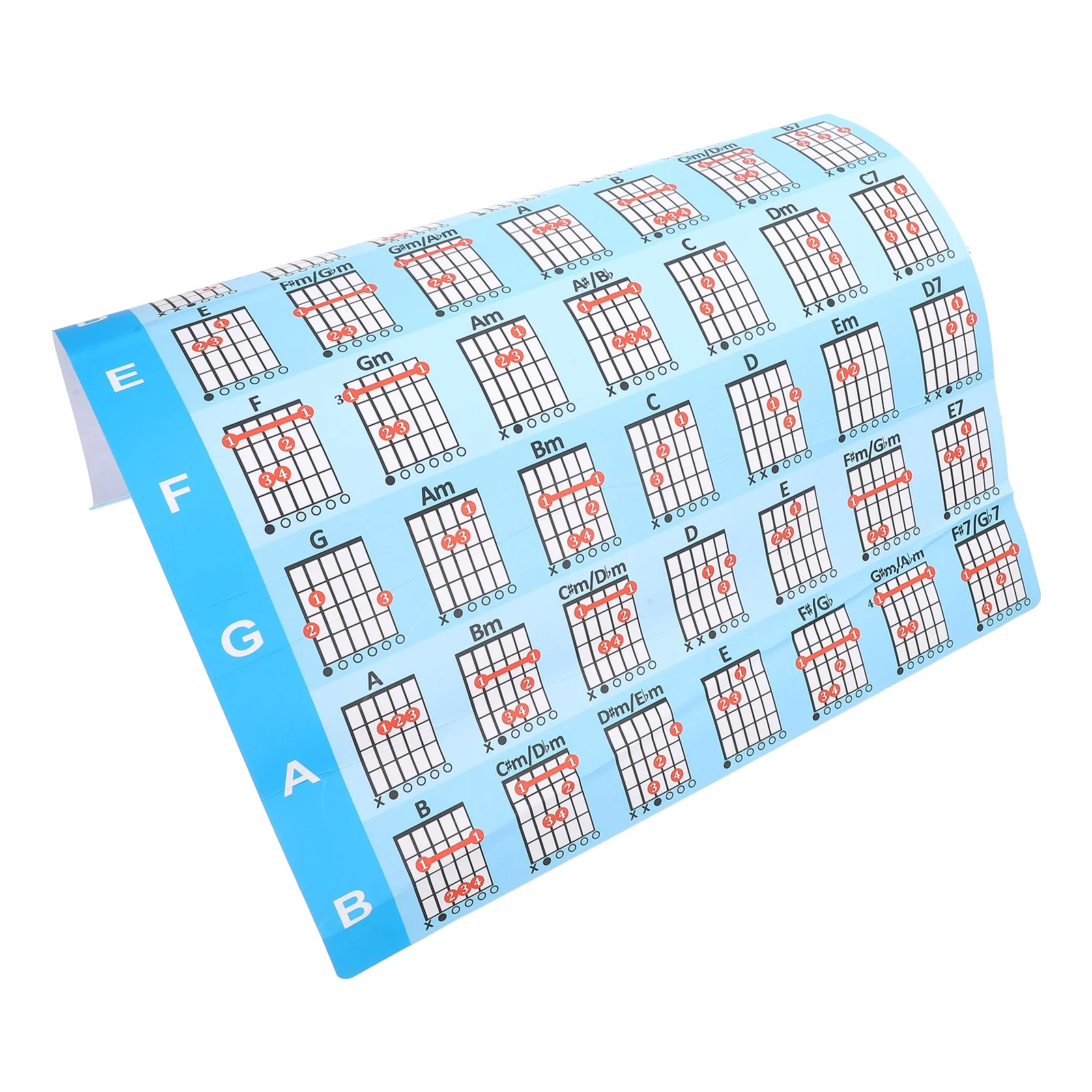 

Self-Adhesive Guitar Chord Chart Poster Indoor Wall Guitar Learning Guide Chord Chart for Beginner Practice Reference