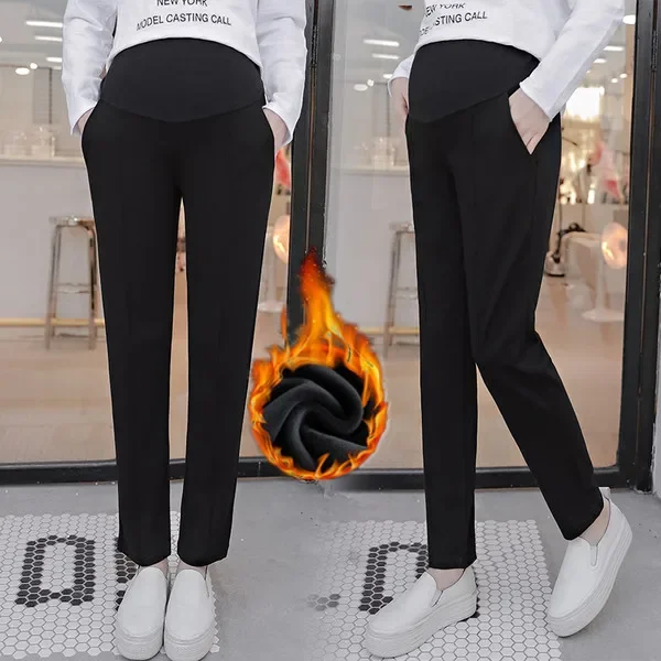 Velvet Maternity Leggings Pants For Pregnant Women Warm Winter  Clothes Thickening Pregnancy Trousers Clothing