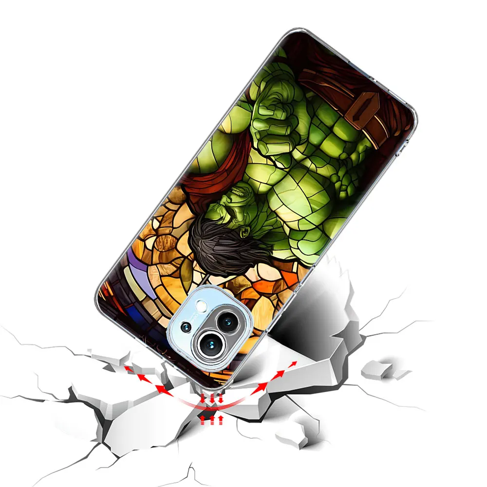 Marvel Super Hero Art Case for Xiaomi Mi A2 11T 12 12X 13 9 CC9 10T 11 9T 12T A3 CC9E 10 11i 8 Lite TPU Transparent Phone Cover