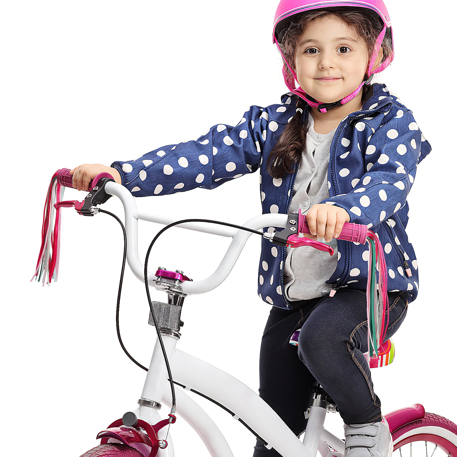 

One Pair Childrens Bike Handlebar Streamers Pink Glossy Tassels Ribbons Sparkly Decoration for Bicycle Tricycles Scooters