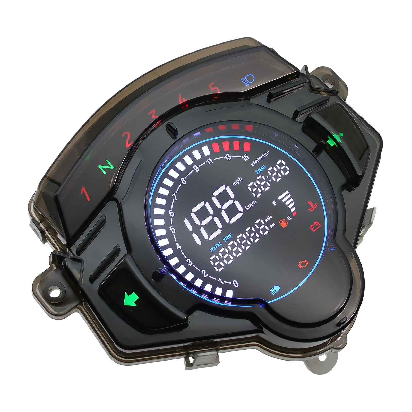 Motorcycle Speedometer Digital Meter Gauge 15000rpm Odometer Tacho with Water Temp Alarm VLOT For Yamaha LC135 V2 V3 V4 V5 V6