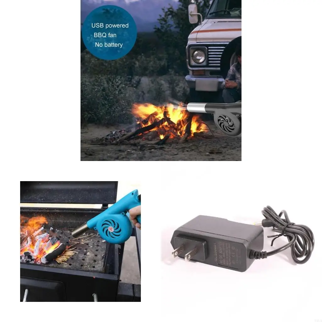 

Y9UA Барбекю Вентилятор Вентилятор беспроводной электрический воздушный воздуходувок Повторный для пикника для барбекю -гриль