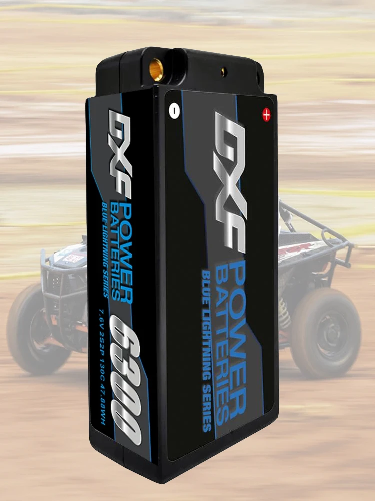 DXF Lipo 2S Shorty Graphene Battery HV 7.6V 6300mah 130C 4mm 5mm  Bullet Competition Short-Pack for RC 1/10 Buggy Truck Car