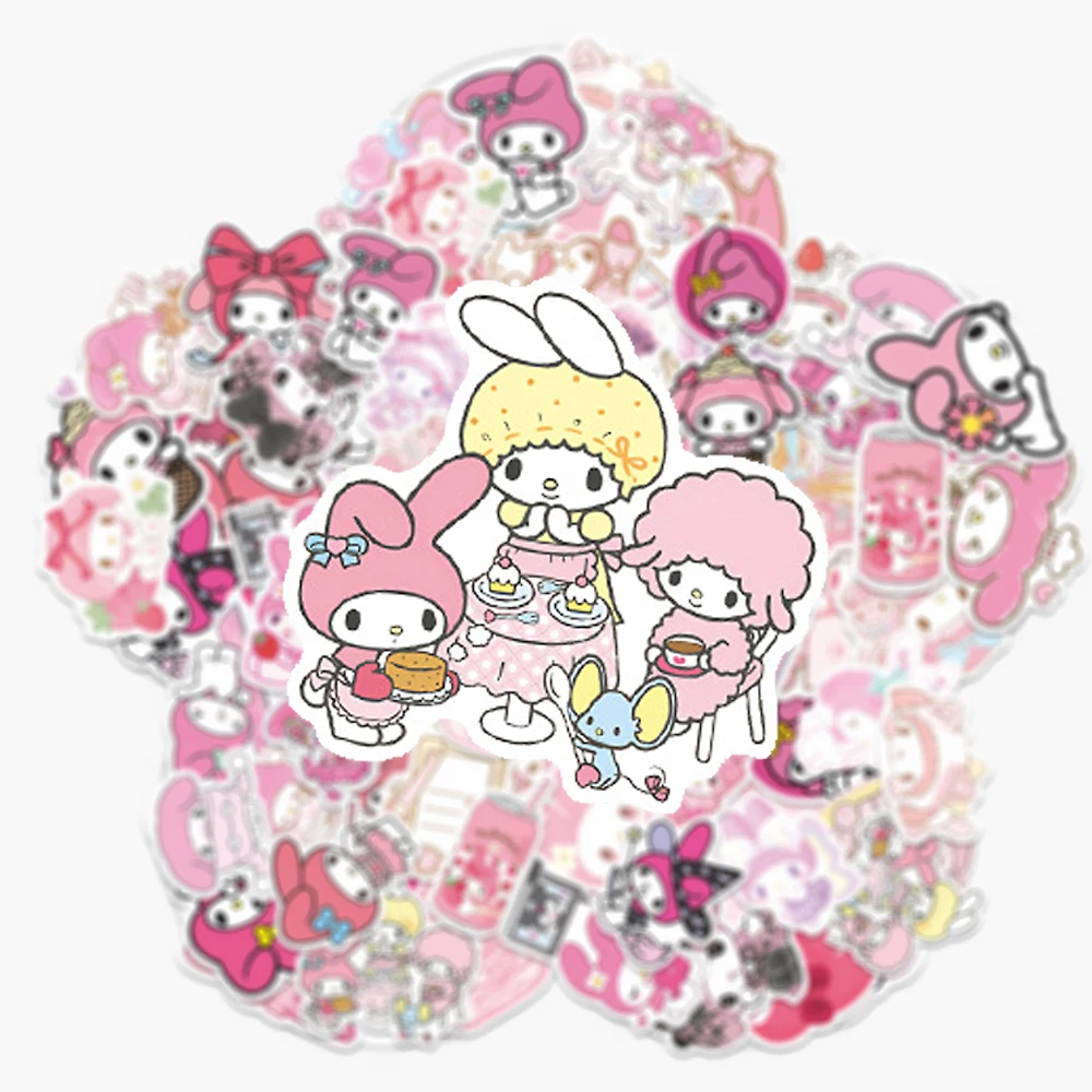 

10/30/50pcs Cartoon My Melody Cute Stickers Kawaii Sanrio Anime Decals Motorcycle Phone Helmet Car Aesthetic Kid DIY Sticker Toy