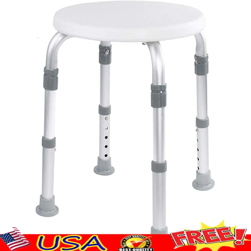 

Adjustable Shower Stool Tub Chair Anti-Slip Rubber Tips Lightweight Portable Medical Shower Seat Seniors and Elderly Safety