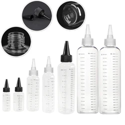 5 uds 30/60/100/120/250/500ml botellas de tinta de plástico PET vacías con tapas atornilladas contenedor de botellas cuentagotas de aceite líquido recargable