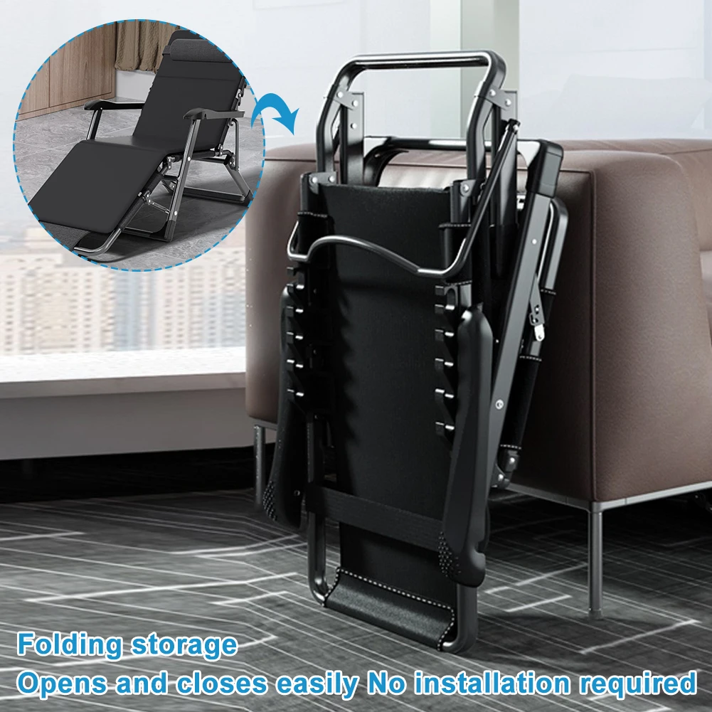 كرسي استراحة الغداء سرير قابل للطي مكتب مكان العمل قيلولة الجلوس والنوم ثنائي الغرض شرفة منزلية كرسي مسند الظهر غير رسمي