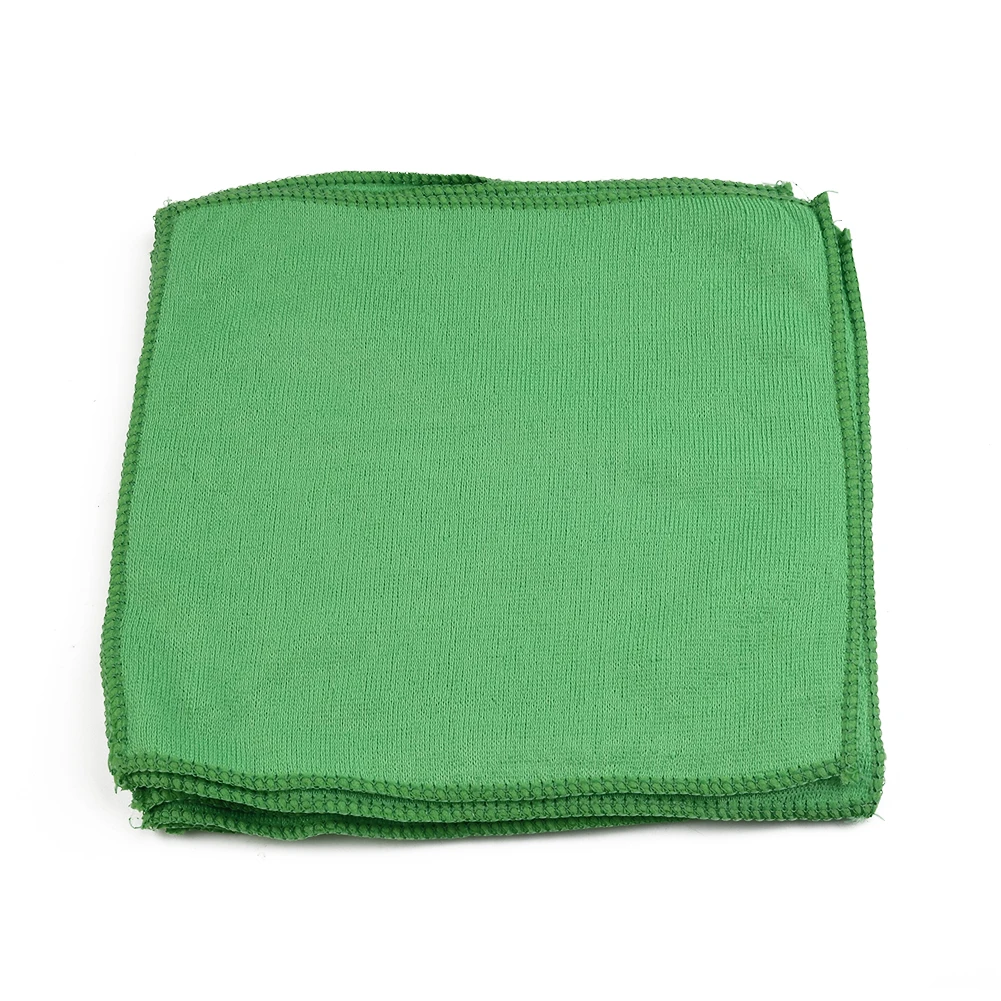 10pcs Green Microfiber Car Body Care Cleaning Towels Soft Cloths 9.84*9.84inches  Car Clean Towel Auto Cleaning Tool